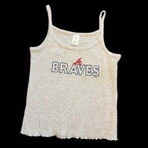 ⚾ Atlanta Braves MLB Genuine Merchandise Ribbed Knit Tank Top – Size Small 🩶